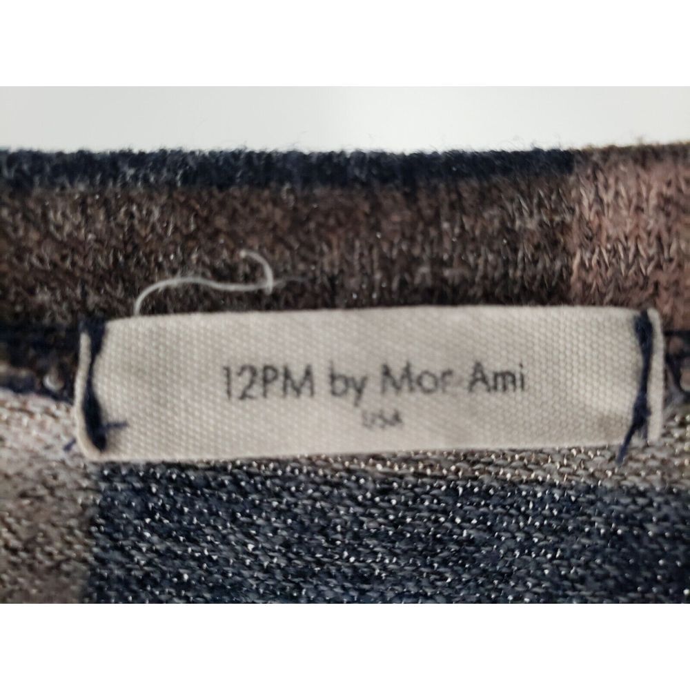 12PM by Mon Ami Size Small Check Pattern Rayon Cardigan Elbow Patch - Picture 2 of 7